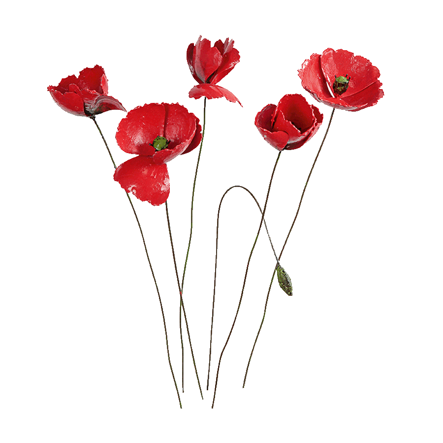 Gartenstecker-Blumenset „Roter Mohn“, 6-teilig