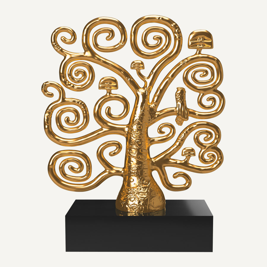 Lebensbaum, Metallguss vergoldet