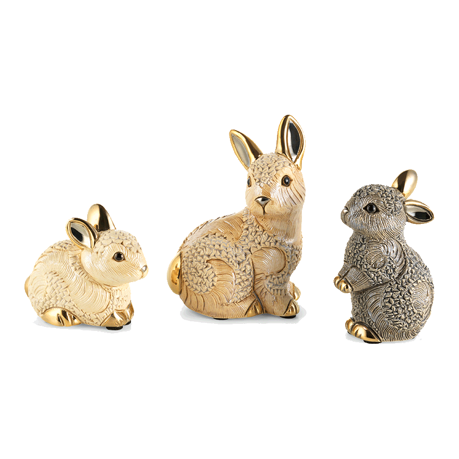 3 Keramikfiguren „Hasenfamilie“ im Set